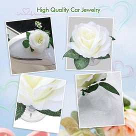 Listing 2 of 4 for Wedding Car Decoration Bridal Flower Decoration Romantic Ribbon Wedding Car De