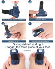 Listing 2 of 5 for Toe Straightener For Hammer Toe Curled Toe Broken Toe Support Toe Wraps 1 Pair