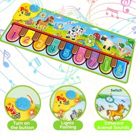 Listing 3 of 3 for Baby Musical Mat Toy Piano Keyboard Carpet Portable Multicolor Animal Blanket