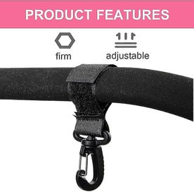 Listing 2 of 5 for Hook Set Of 4 Stroller Hooks Hook Stroller Universal Stroller Hooks Black Gift