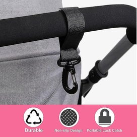 Listing 4 of 5 for Hook Set Of 4 Stroller Hooks Hook Stroller Universal Stroller Hooks Black Gift