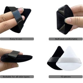 Listing 4 of 5 for 12 Pieces Pure Cotton Face Powder Puff, Soft Triangle Makeup Puff For Loose