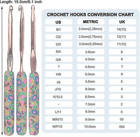 Listing 4 of 5 for Floral Crochet Hooks Set 9 Pack, Crochet Hook Sets Soft Grip, Lightweight