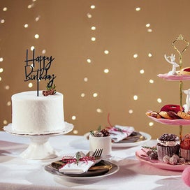 Listing 4 of 5 for 20pcs Happy Birthday Cake Topper With Black Acrylic For Party Decorations