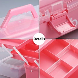 Listing 3 of 3 for Clear Plastic Storage Box - Three-layer Organizer For Art Craft And Cosmetic