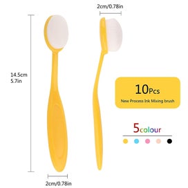 Listing 2 of 5 for Ink Brushes, 10 Pieces Colorful Makeup Brushes Set Professional Oval Cosmetic Br