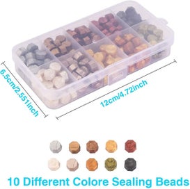 Listing 3 of 5 for 200pcs Sealing Wax Beads Packed In Plastic Box, 10 Colors Octagon