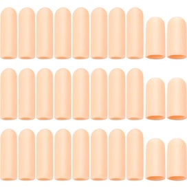 Listing 1 of 5 for 30 Pieces apricot gel Finger Protector Silicone Finger Cots Finger Cover Cap F