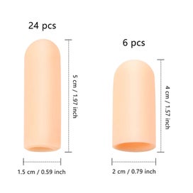 Listing 2 of 5 for 30 Pieces apricot gel Finger Protector Silicone Finger Cots Finger Cover Cap F