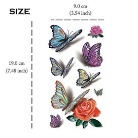Listing 2 of 2 for Flowers Temporary Tattoos For Women Sexy 8 Pcs Largetattoo Sticker Fake Tattoos