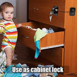 Listing 3 of 4 for Refrigerator Lock With Key Refrigerator Cabinet Child Safety Anti-theft Window