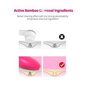 Listing 2 of 3 for Facial Cleansing Brush Sonic Soft Silicone Waterproof Face Cleanser Bamboo Ch