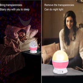 Listing 7 of 10 for Night Light Moon Star LED Projector Lamp for Kids Bedroom Decor