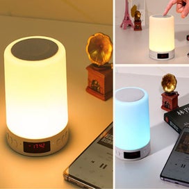 Listing 4 of 6 for Bedside Lamp with Bluetooth Speaker Digital Calendar Alarm Clock