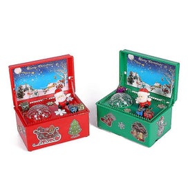 Listing 2 of 4 for Christmas Music Box Decorations Electric Lifting Santa Claus Music Box Child