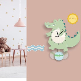 Listing 3 of 5 for Children's Wall Pendulum Room Cartoon Watch Nordic Crib Room Clock