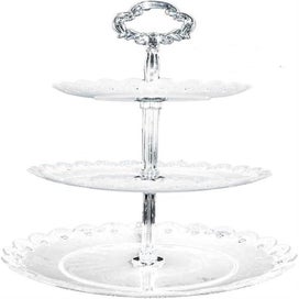 Listing 1 of 5 for With Handle 3 tier Plastic 3 Cake Stand Serving Stand Fruit Cupcake Dessert Sta
