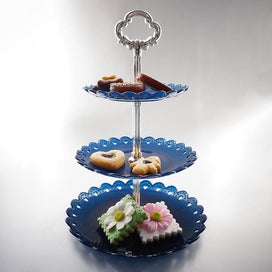 Listing 4 of 5 for With Handle 3 tier Plastic 3 Cake Stand Serving Stand Fruit Cupcake Dessert Sta