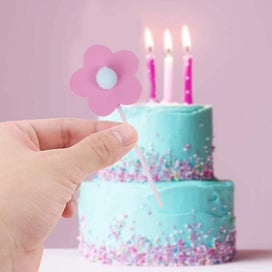 Listing 3 of 5 for Flower Cake Topper Kit - Decorate Your Birthday Party With Multicolor Flower Cup