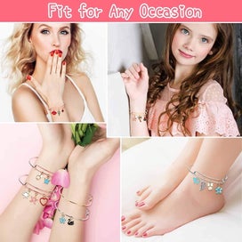 Listing 2 of 5 for 300pcs Bangle Bracelets Making Kit, Charm Bracelet Making Kit With Expandable Ba