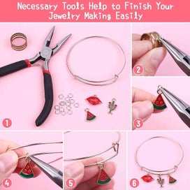 Listing 5 of 5 for 300pcs Bangle Bracelets Making Kit, Charm Bracelet Making Kit With Expandable Ba