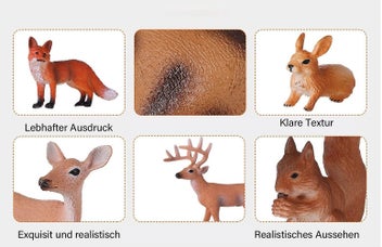 Listing 2 of 4 for Animal Figures 6 Pcs Plastic Forest Animals Figures Deer Figures Ornaments Birt