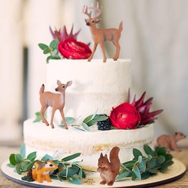 Listing 4 of 4 for Animal Figures 6 Pcs Plastic Forest Animals Figures Deer Figures Ornaments Birt