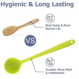 Listing 3 of 5 for Long-handle Silicone Bath Brush - Multi-purpose Scrubber For Massage And Househo