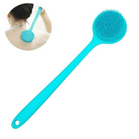 Listing 1 of 5 for Silicone Back Scrubber Body Brush & Hair Scalp Massager Brush, Long Handle Showe