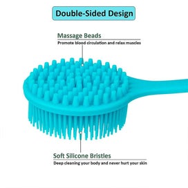 Listing 4 of 5 for Silicone Back Scrubber Body Brush & Hair Scalp Massager Brush, Long Handle Showe