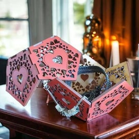 Listing 2 of 2 for Pentagon Trinket Box - Hearts