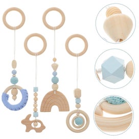 Listing 3 of 3 for 4 Pcs Baby Sensory Toys Baby Wooden Hanging Toys Kids Gym Toys Nursery Decors