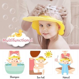 Listing 3 of 4 for Kids Shower Cap, Shampoo Guard, Eye Ear And Face Adjustable Baby Shower Mask Sil
