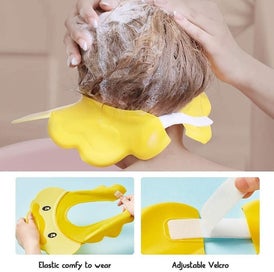 Listing 4 of 4 for Kids Shower Cap, Shampoo Guard, Eye Ear And Face Adjustable Baby Shower Mask Sil