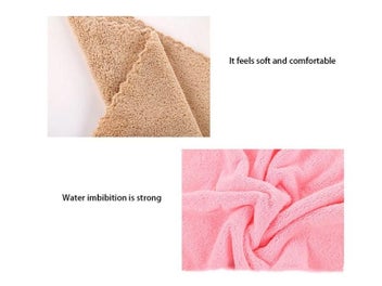 Listing 6 of 9 for 30x30cm Coral Velvet Fleece Bear Towel With Bag Absorbent Bathroom Towel