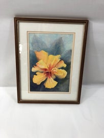 Listing 4 of 5 for Orange Hibiscus by Dorothy Garlick Framed Watercolour (20242)