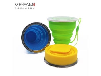 Listing 6 of 10 for Small Mini Telescopic Portable Silicone Folding Cup With Dstproof Cover