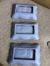 Listing 2 of 2 for 3 x Blue porcelain raised Embossed Dishes