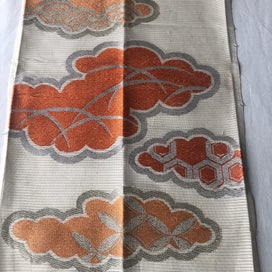 Listing 3 of 14 for Vintage Japanese Woven Silk Cloud Fabric Piece