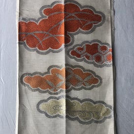 Listing 11 of 14 for Vintage Japanese Woven Silk Cloud Fabric Piece