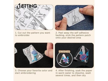 Listing 7 of 10 for 2/4pc Water Soluble Stabilizer Embroidery Stick And Stitch Embroidery Paper