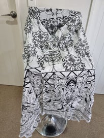 Listing 2 of 2 for White n Black Printed Synthetic Blend Material 2.5 Mtr Width 100cm