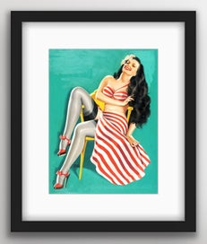 Listing 4 of 18 for Vintage 1950’s Pin-up Art by Elvgren | Vintage Wall Art | Framed Print 1/11