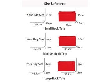 Listing 5 of 10 for Purse Insert Organizer For BOOK Tote Bag Insert Premium Purse Felt Insert