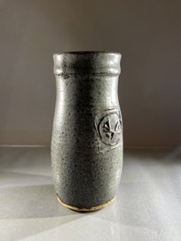 Listing 4 of 10 for Signed Len Castle Vase – with Decorative Motif c60s