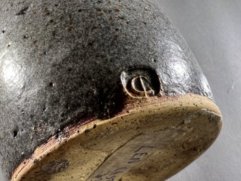 Listing 10 of 10 for Signed Len Castle Vase – with Decorative Motif c60s