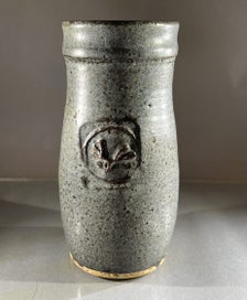 Listing 1 of 10 for Signed Len Castle Vase – with Decorative Motif c60s