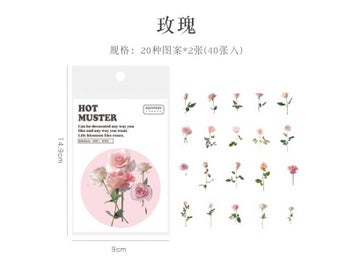 Listing 1 of 10 for Mohamm 40Pcs Large Collection Series Stickers Decoration Scrapbooking Paper