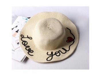 Listing 3 of 6 for Fashion Women Summer Handmade Love You Paillette Fedora Straw Sun Hat Beach Hat
