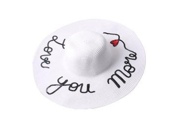 Listing 4 of 6 for Fashion Women Summer Handmade Love You Paillette Fedora Straw Sun Hat Beach Hat
